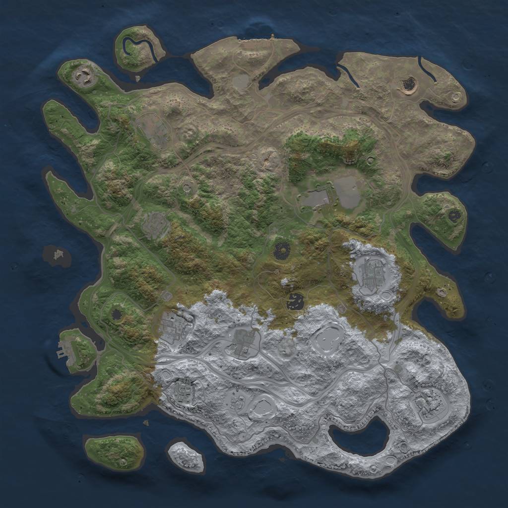 Rust Map: Procedural Map, Size: 4250, Seed: 959079078, 20 Monuments