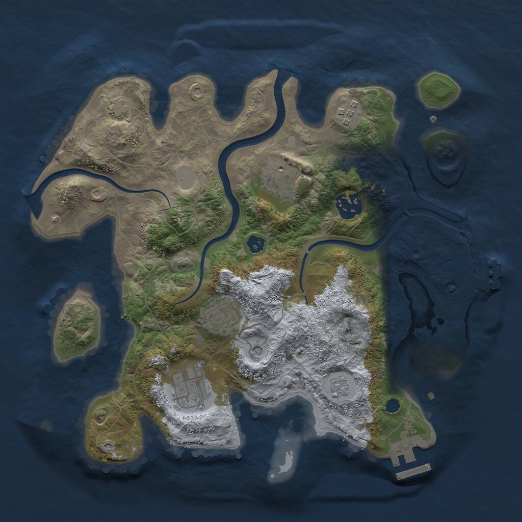 Rust Map: Procedural Map, Size: 3000, Seed: 1562380, 11 Monuments