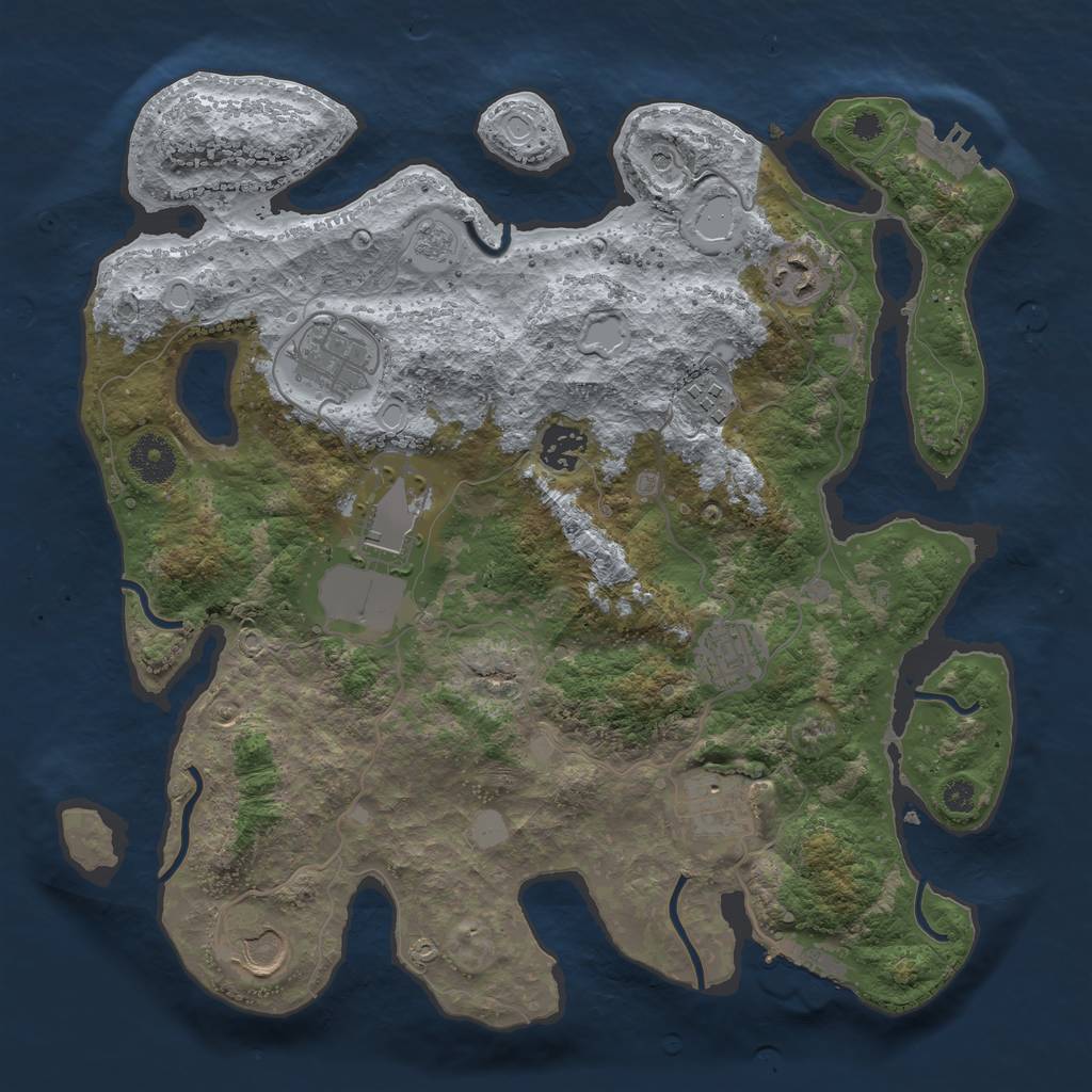 Rust Map: Procedural Map, Size: 3500, Seed: 1799, 17 Monuments