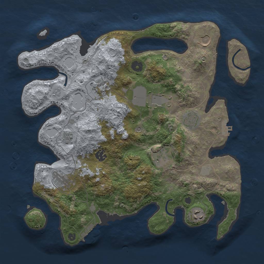 Rust Map: Procedural Map, Size: 3500, Seed: 18383500, 18 Monuments