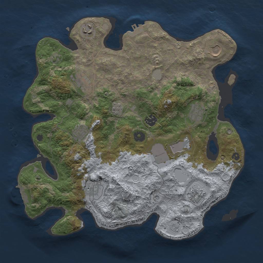 Rust Map: Procedural Map, Size: 3500, Seed: 26256080, 19 Monuments