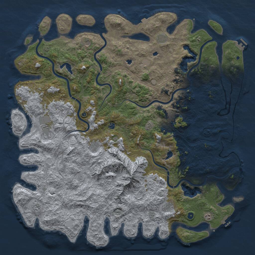 Rust Map: Procedural Map, Size: 6000, Seed: 67380, 17 Monuments