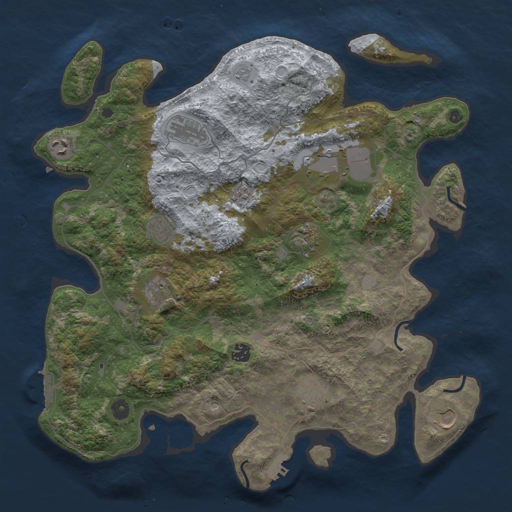 Rust Map: Procedural Map, Size: 4000, Seed: 1815780437, 19 Monuments