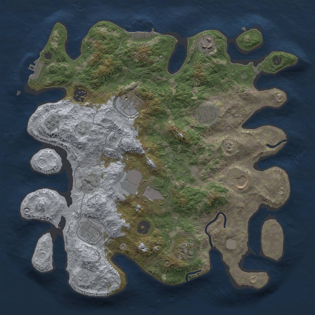 Rust Map: Procedural Map, Size: 3500, Seed: 67136168, 18 Monuments