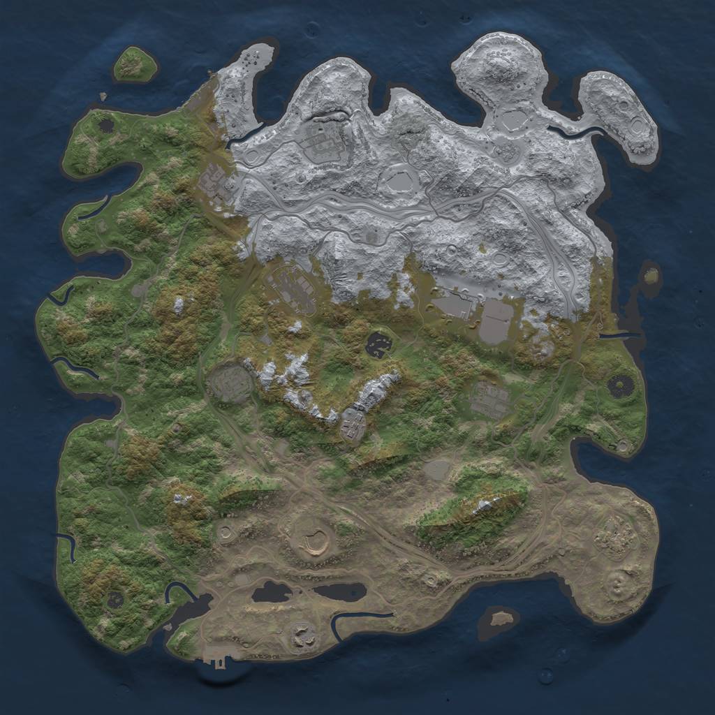 Rust Map: Procedural Map, Size: 4250, Seed: 8366854, 20 Monuments