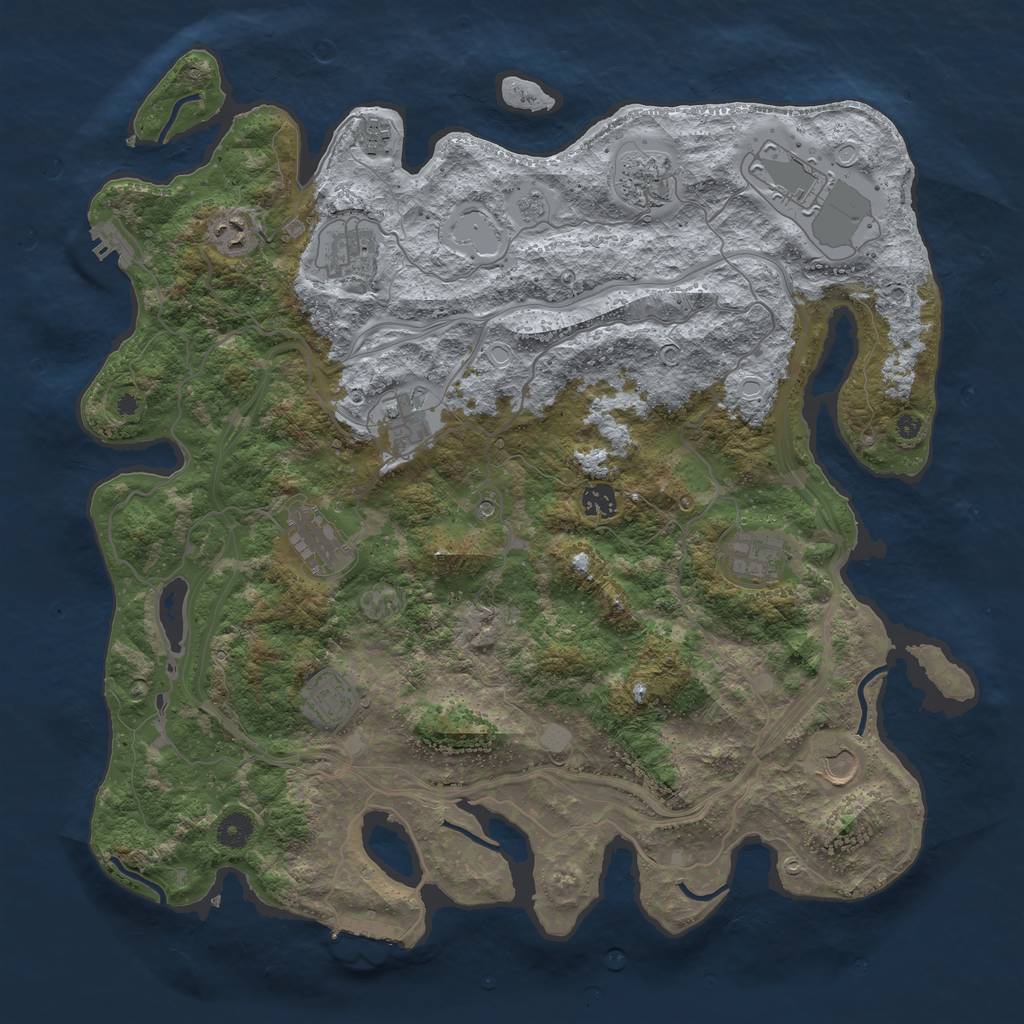 Rust Map: Procedural Map, Size: 4300, Seed: 7991723, 20 Monuments