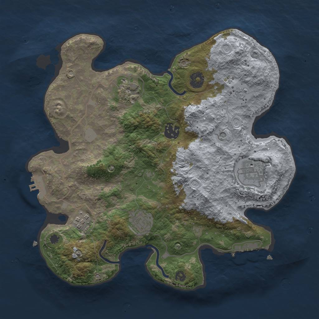 Rust Map: Procedural Map, Size: 3000, Seed: 598745, 14 Monuments