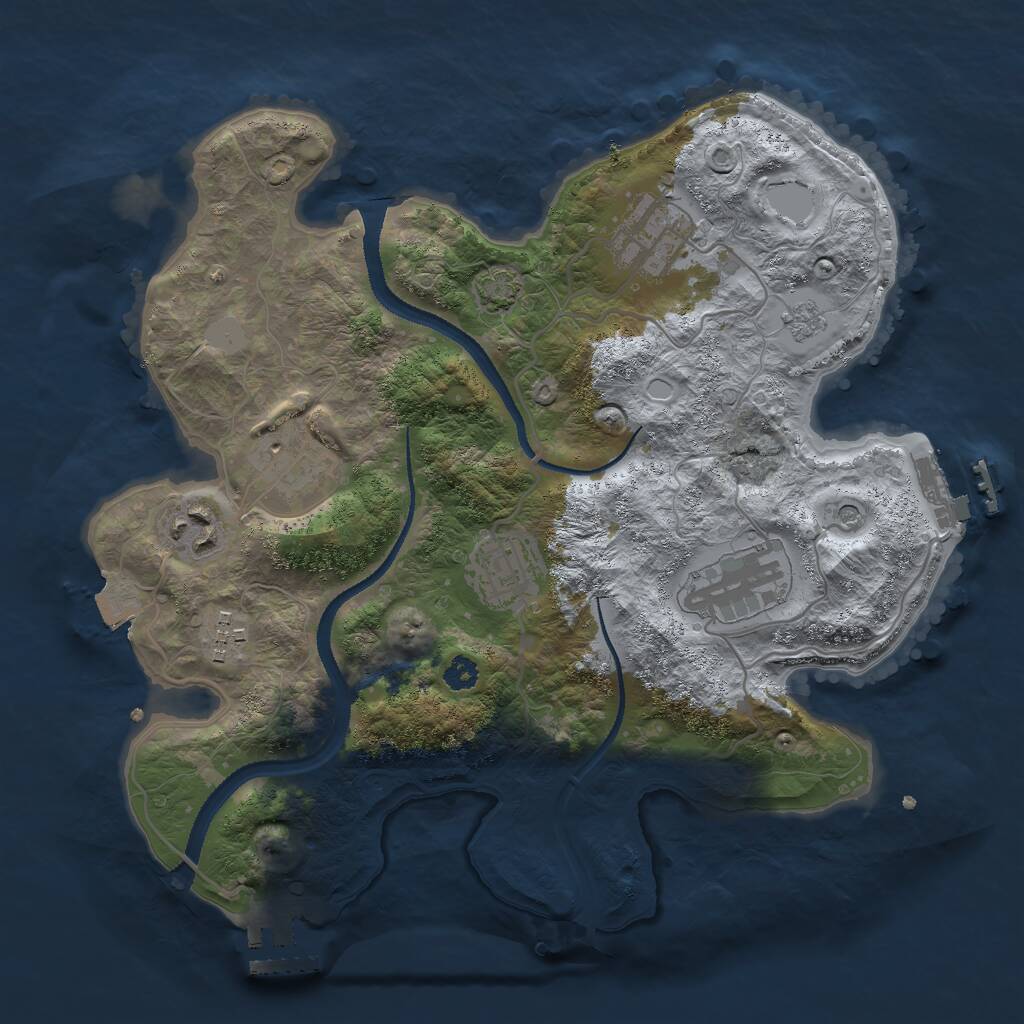 Rust Map: Procedural Map, Size: 3000, Seed: 598745, 12 Monuments