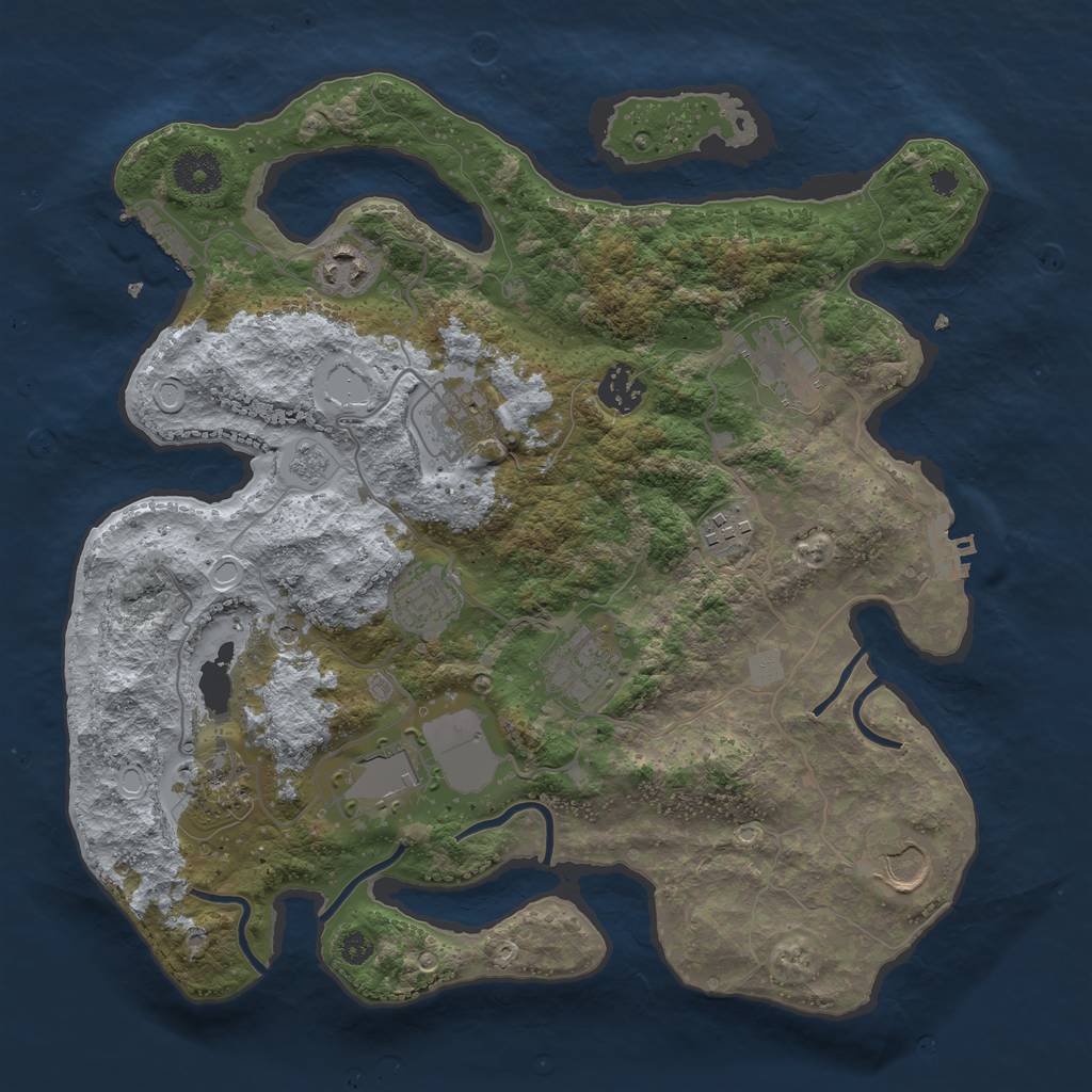 Rust Map: Procedural Map, Size: 3500, Seed: 626649346, 19 Monuments