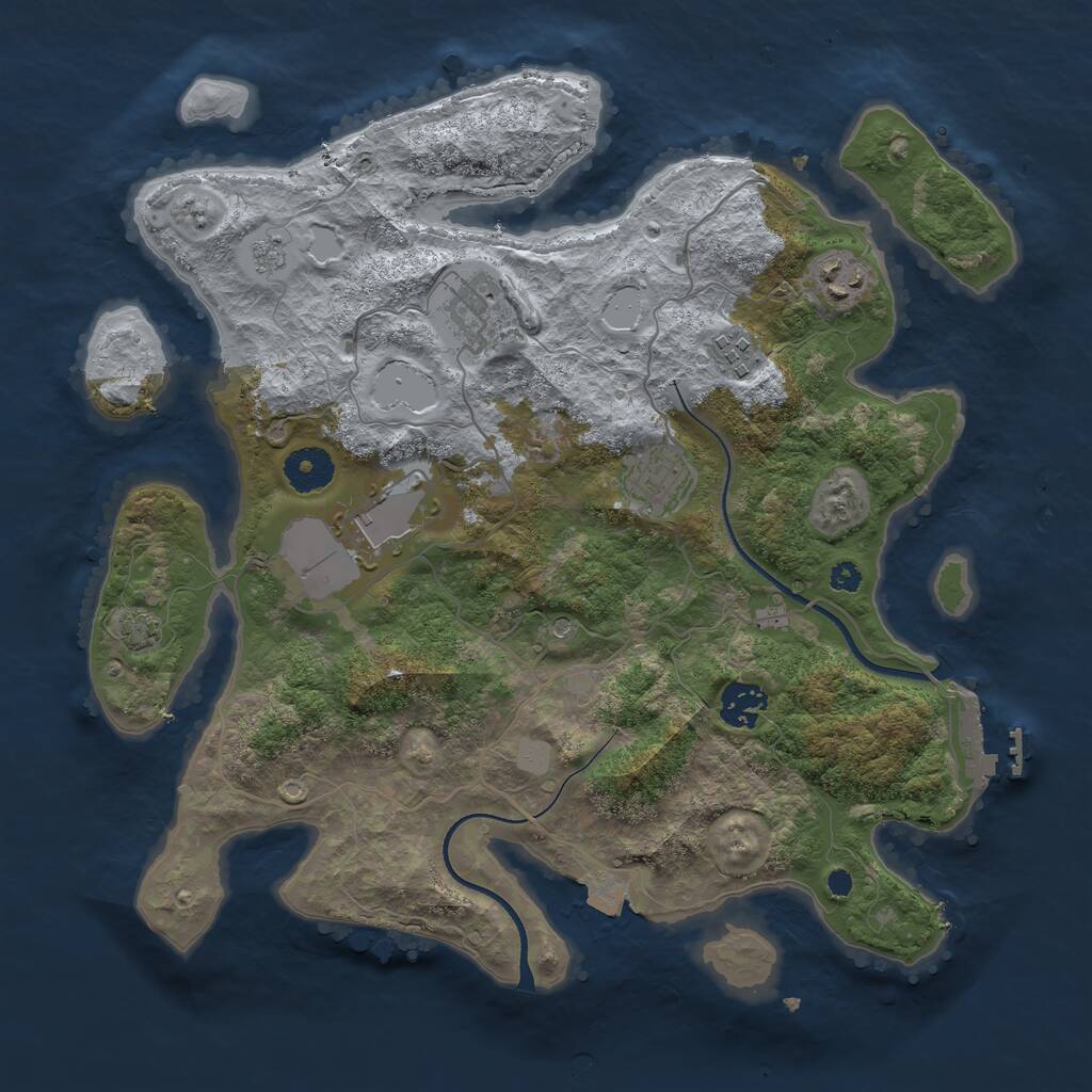 Rust Map: Procedural Map, Size: 3500, Seed: 86876353, 11 Monuments