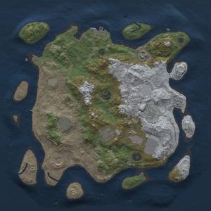 Thumbnail Rust Map: Procedural Map, Size: 3500, Seed: 710301121, 17 Monuments