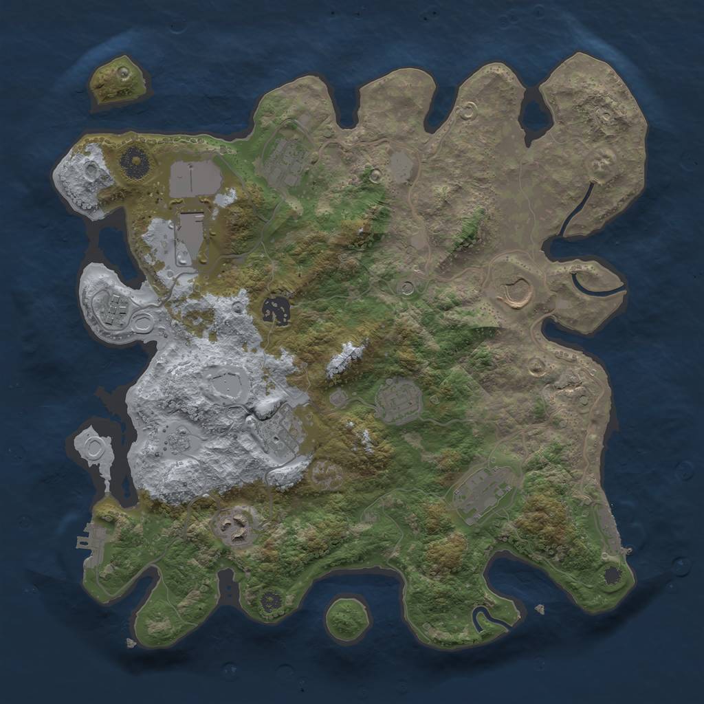 Rust Map: Procedural Map, Size: 3500, Seed: 94418252, 18 Monuments