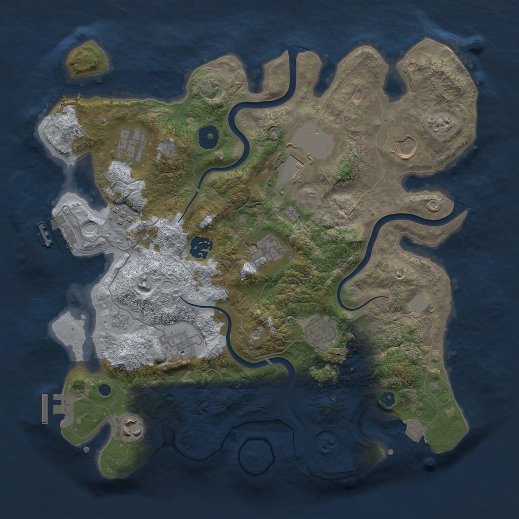 Rust Map: Procedural Map, Size: 3500, Seed: 94418252, 15 Monuments