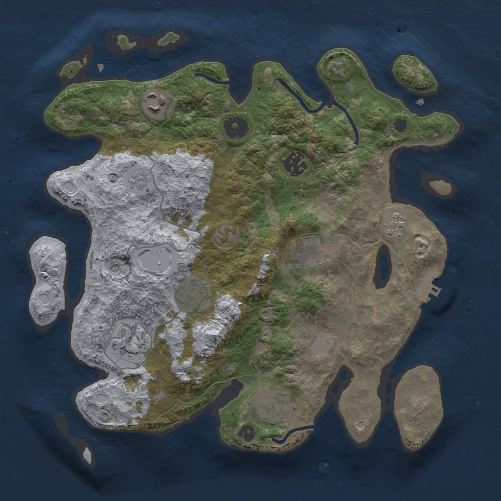 Rust Map: Procedural Map, Size: 3250, Seed: 161744823, 15 Monuments