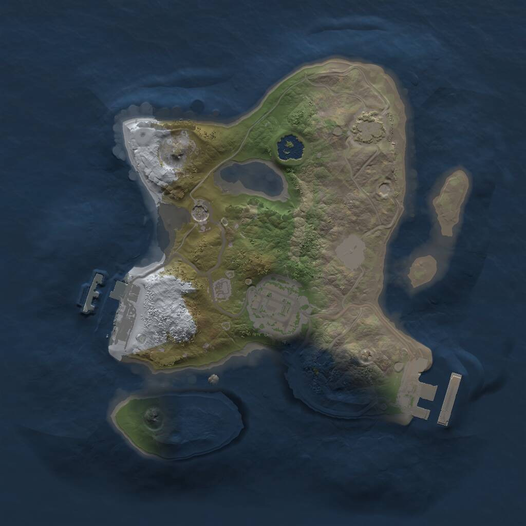 Rust Map: Procedural Map, Size: 2000, Seed: 4321412, 6 Monuments