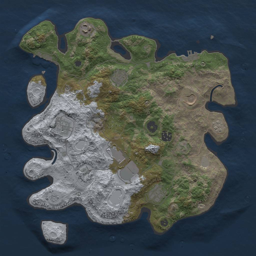 Rust Map: Procedural Map, Size: 3500, Seed: 9974888, 16 Monuments