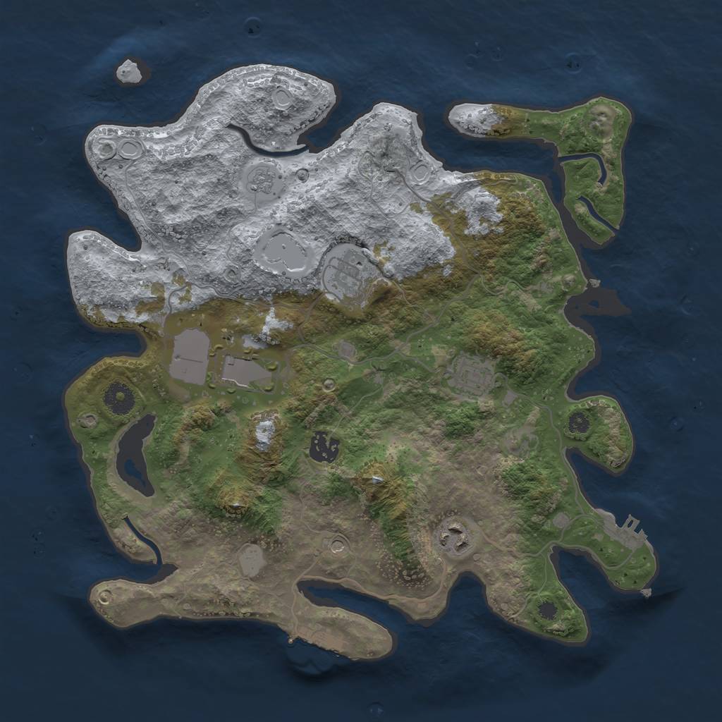 Rust Map: Procedural Map, Size: 3500, Seed: 558746, 14 Monuments