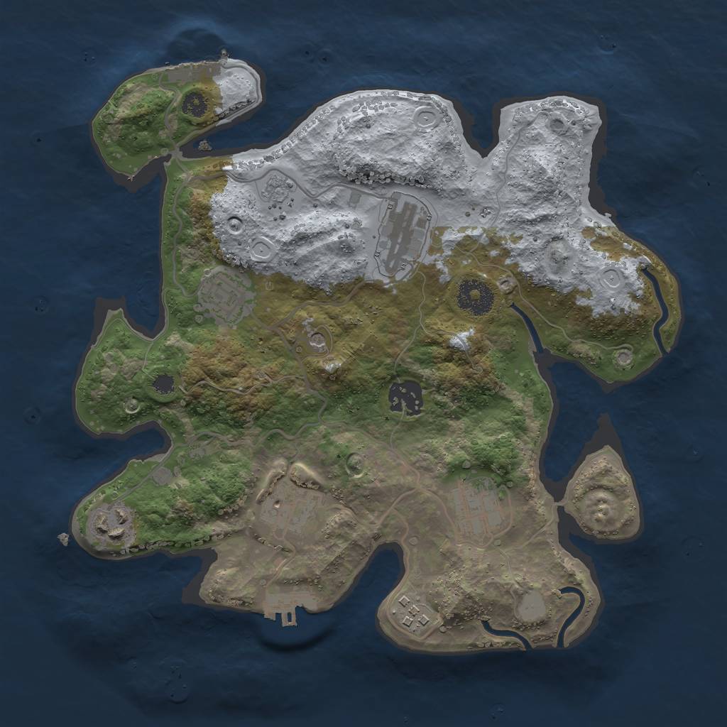 Rust Map: Procedural Map, Size: 3000, Seed: 431269010, 16 Monuments