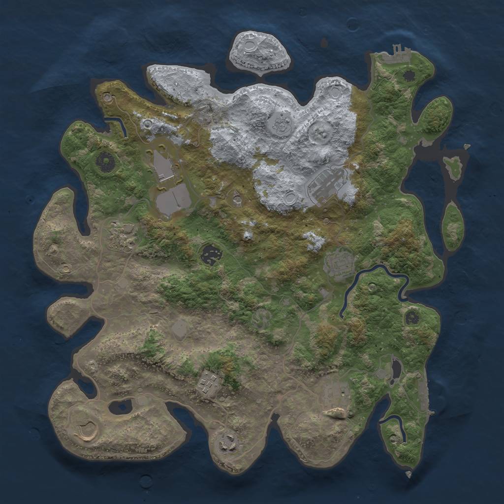 Rust Map: Procedural Map, Size: 3800, Seed: 20753594, 18 Monuments