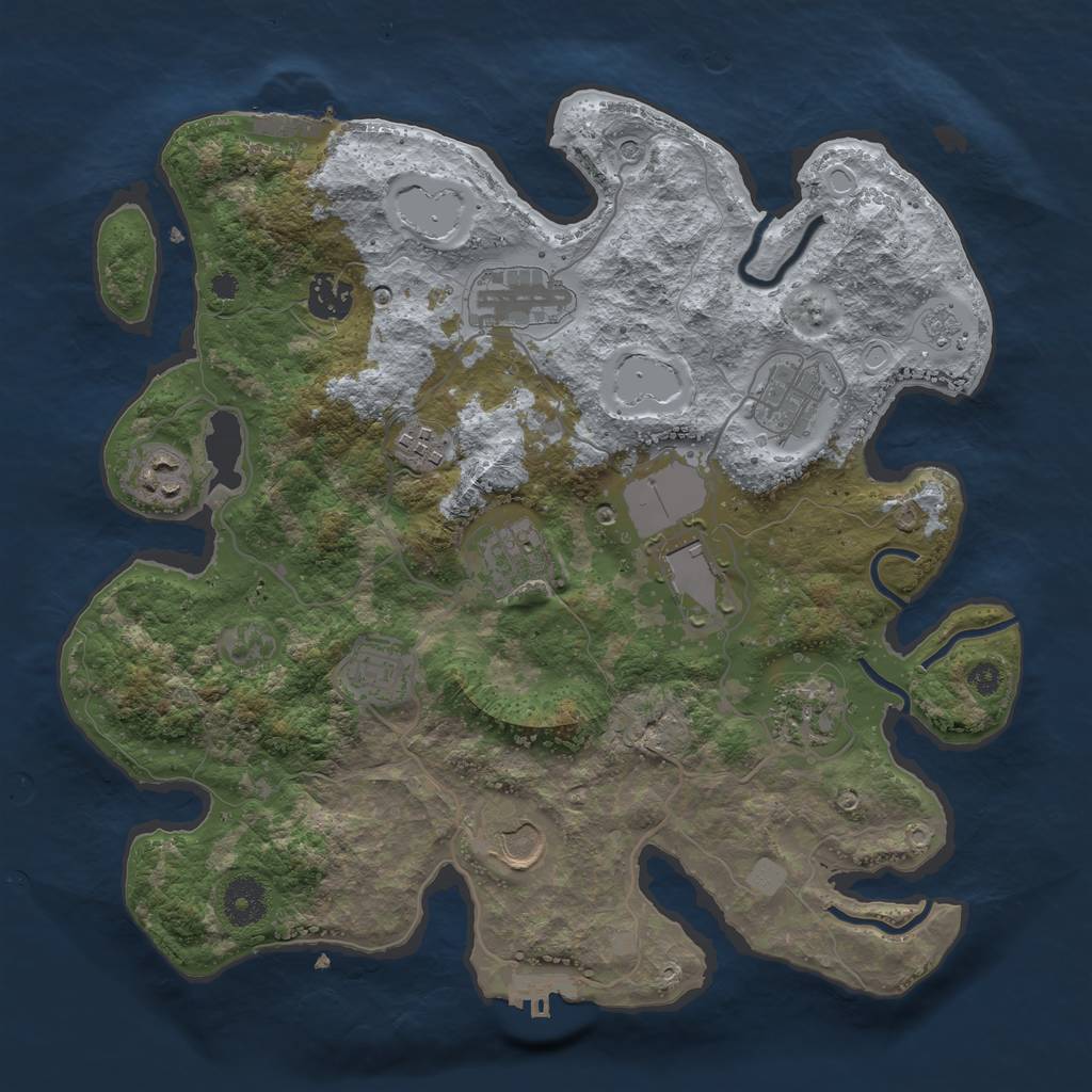 Rust Map: Procedural Map, Size: 3500, Seed: 1541360910, 19 Monuments