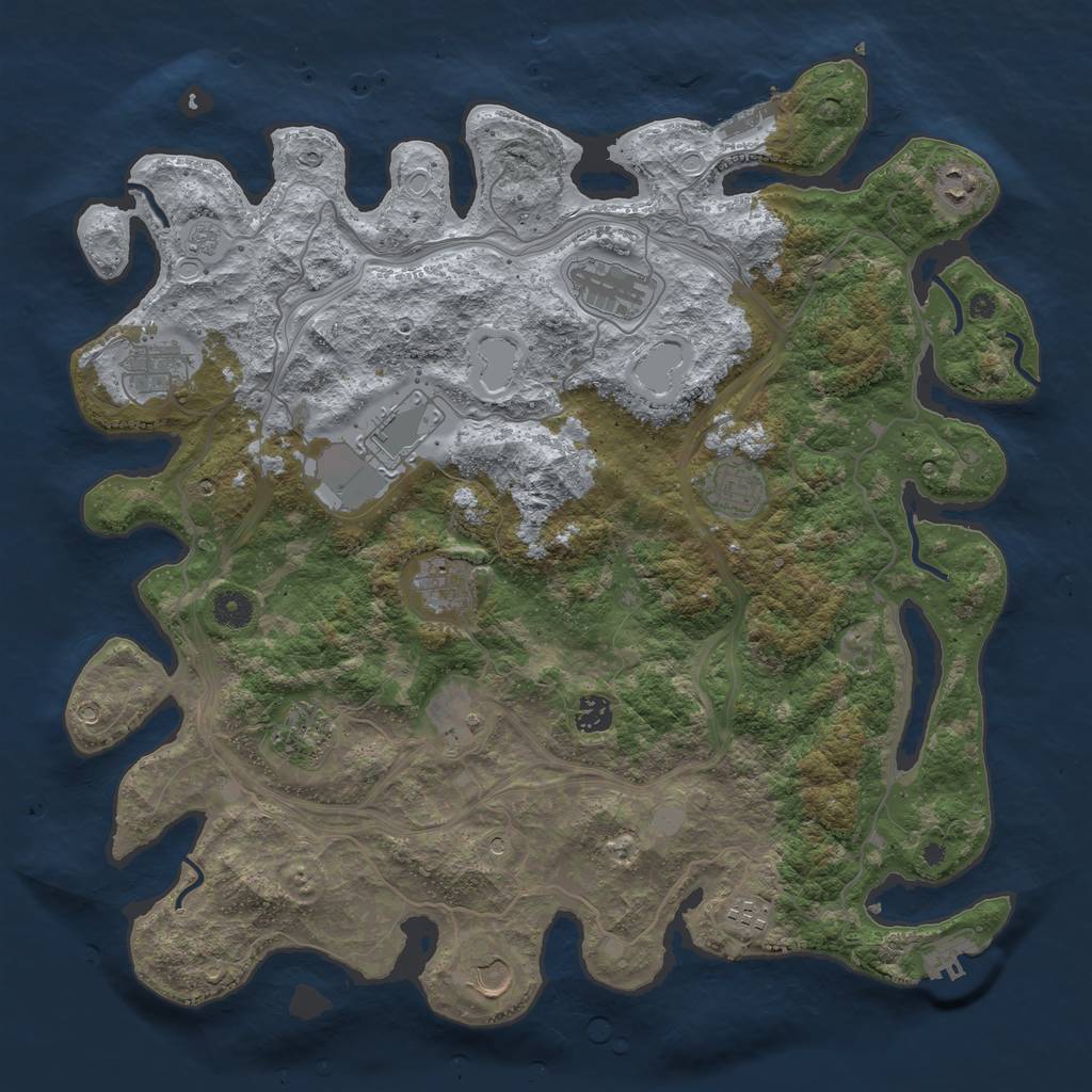 Rust Map: Procedural Map, Size: 4250, Seed: 632991084, 18 Monuments