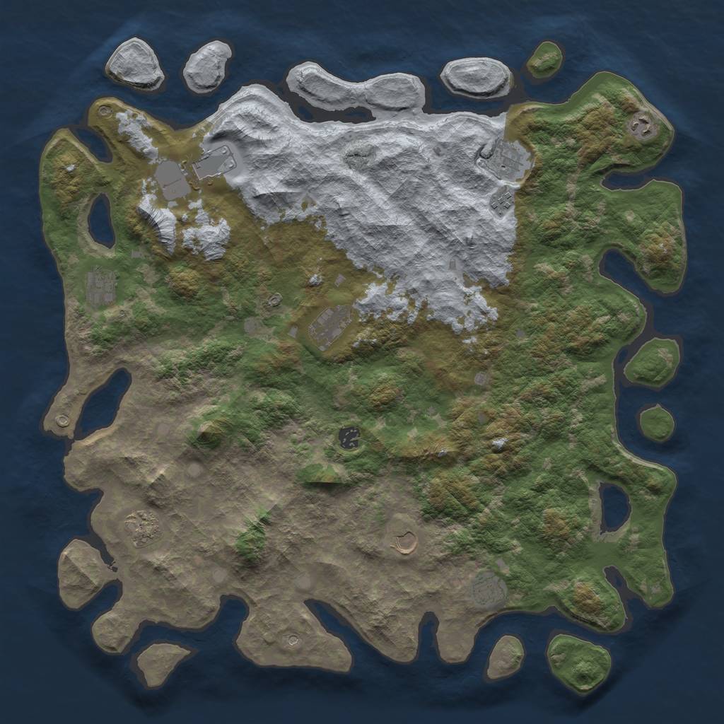 Rust Map: Barren, Size: 4800, Seed: 1583175689, 13 Monuments