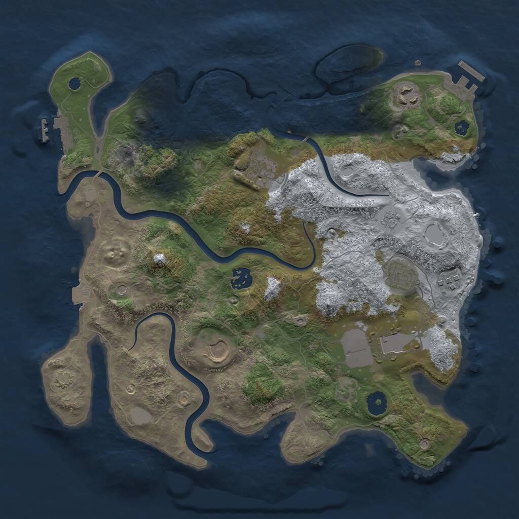 Rust Map: Procedural Map, Size: 3500, Seed: 54490313, 13 Monuments