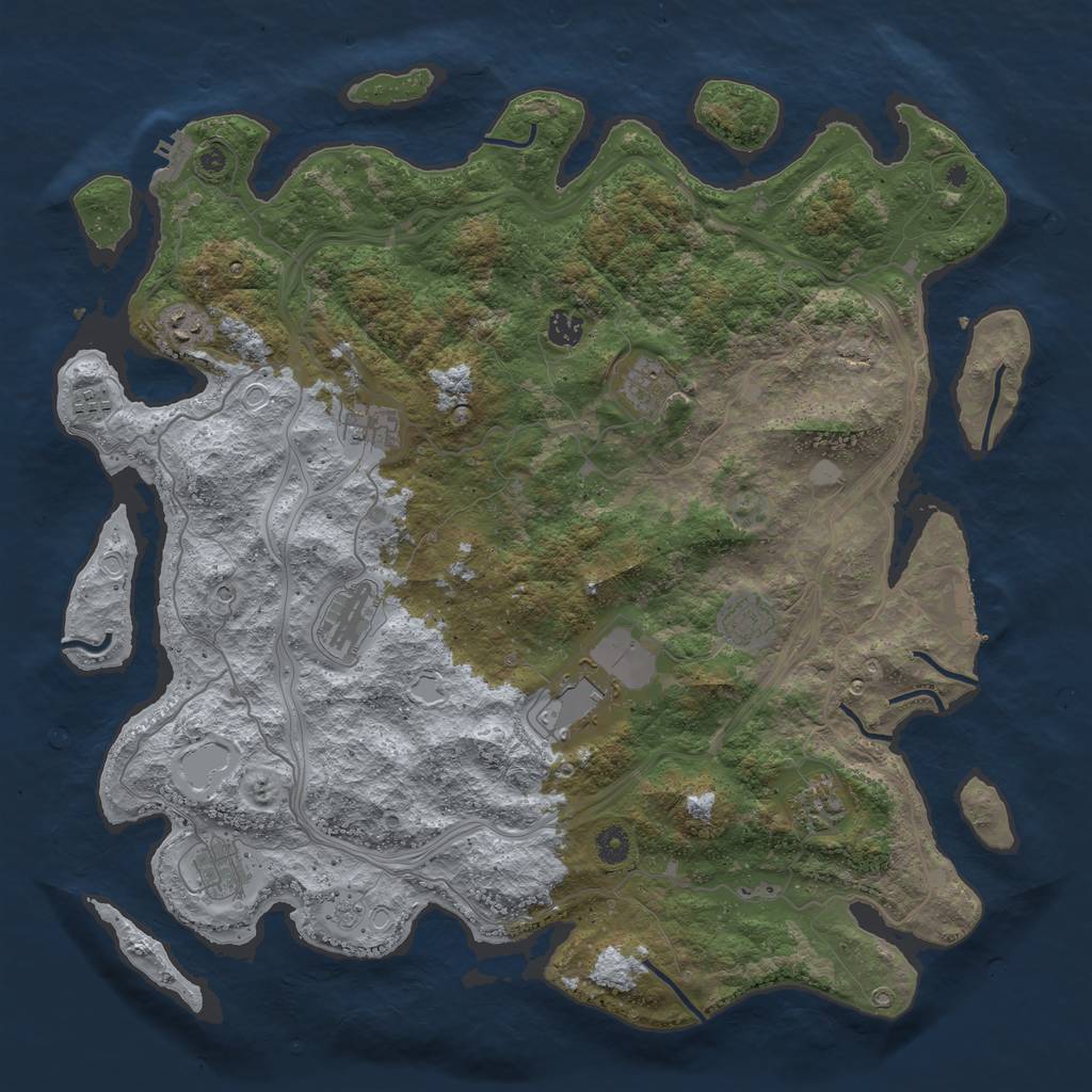 Rust Map: Procedural Map, Size: 4500, Seed: 1984022368, 19 Monuments