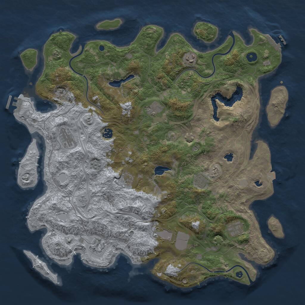 Rust Map: Procedural Map, Size: 4500, Seed: 1984022368, 16 Monuments