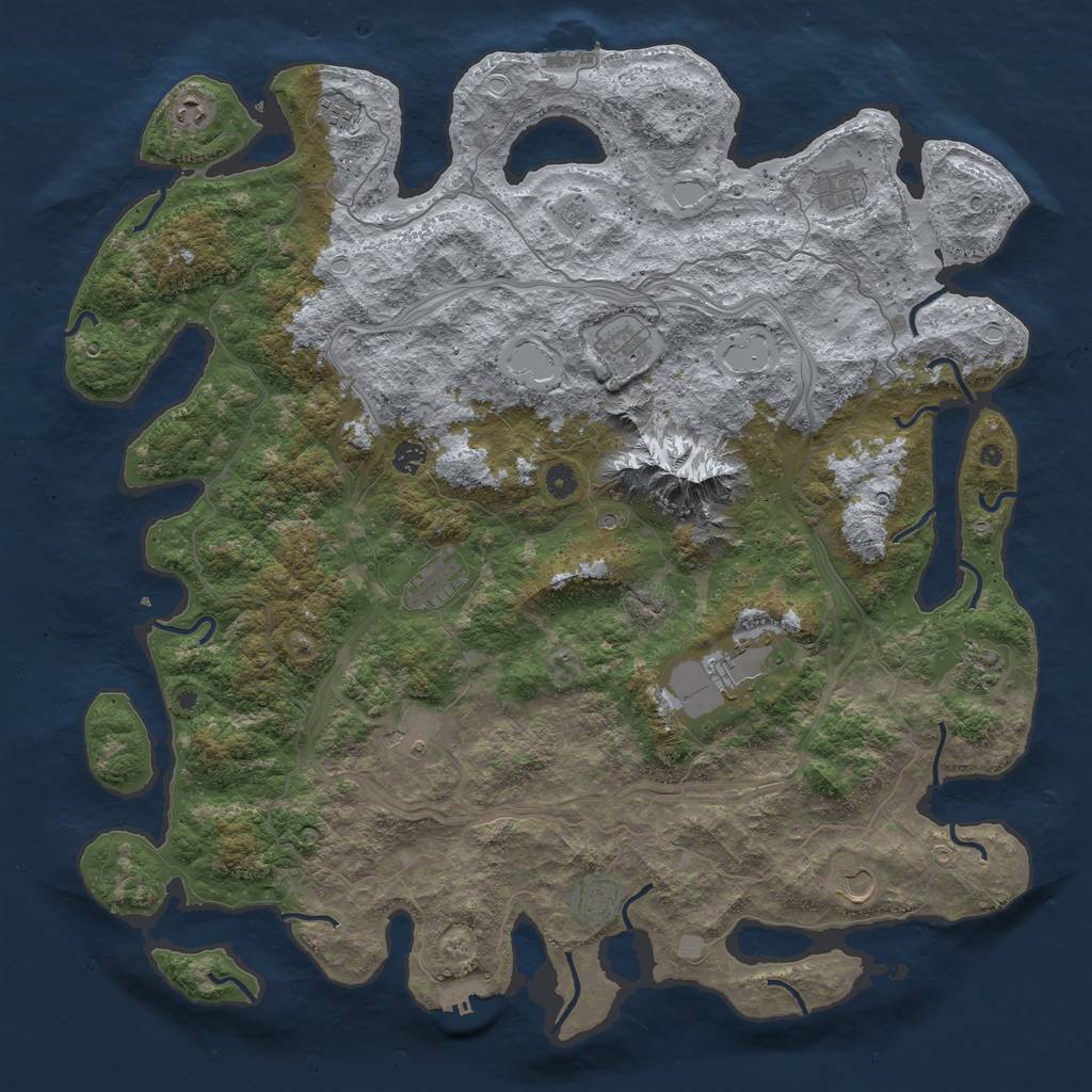 Rust Map: Procedural Map, Size: 5000, Seed: 2154855, 20 Monuments