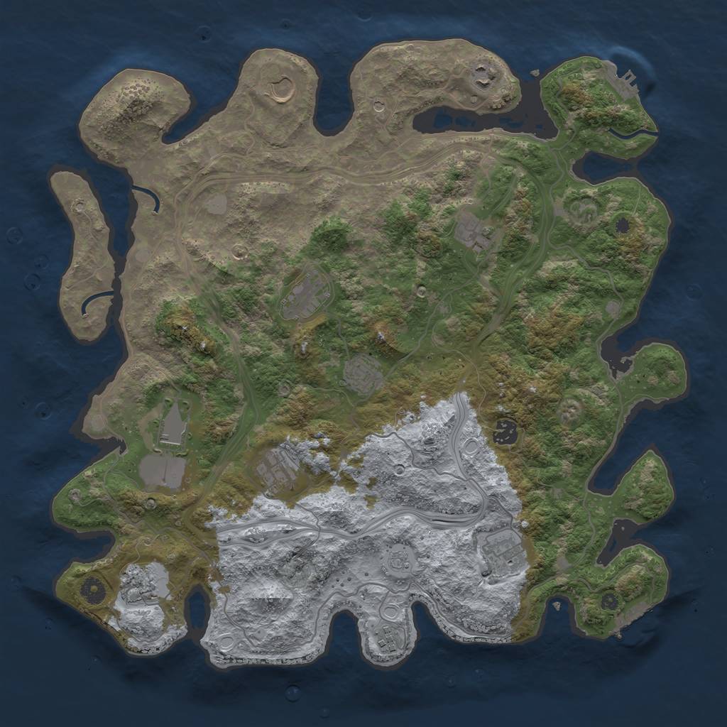 Rust Map: Procedural Map, Size: 4250, Seed: 69204322, 20 Monuments