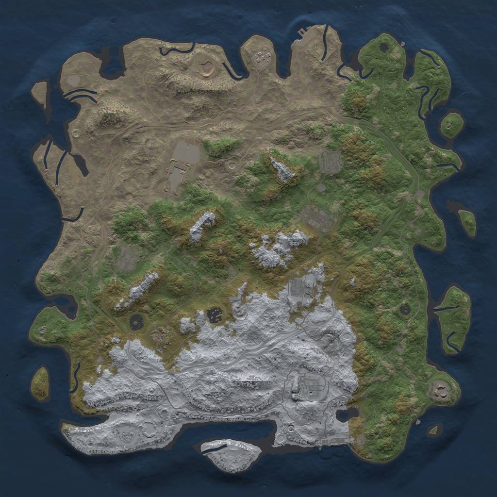 Rust Map: Procedural Map, Size: 4800, Seed: 56123384, 20 Monuments