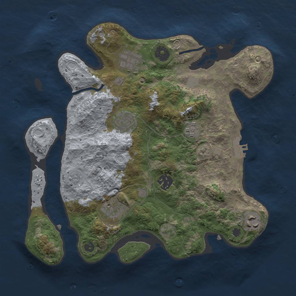 Rust Map: Procedural Map, Size: 3000, Seed: 928635383, 13 Monuments