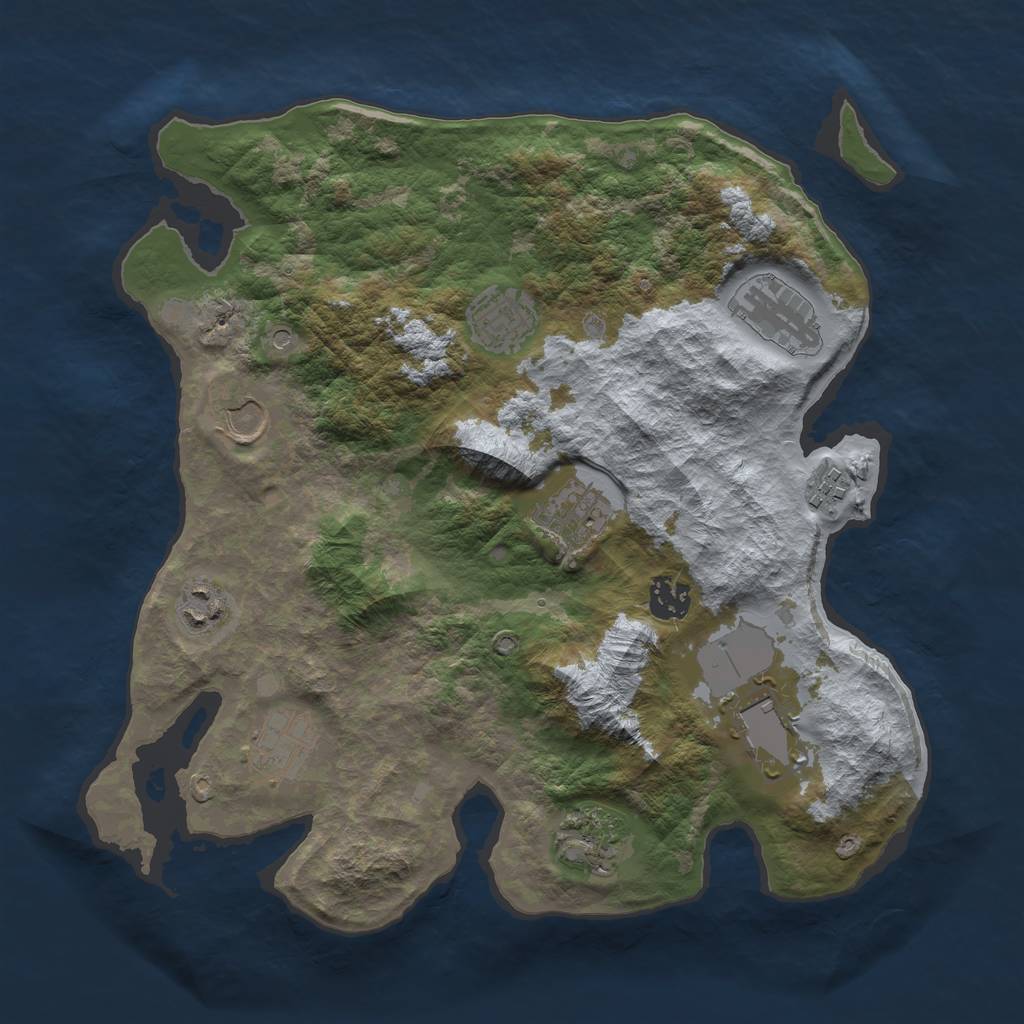 Rust Map: Barren, Size: 3500, Seed: 785826806, 13 Monuments