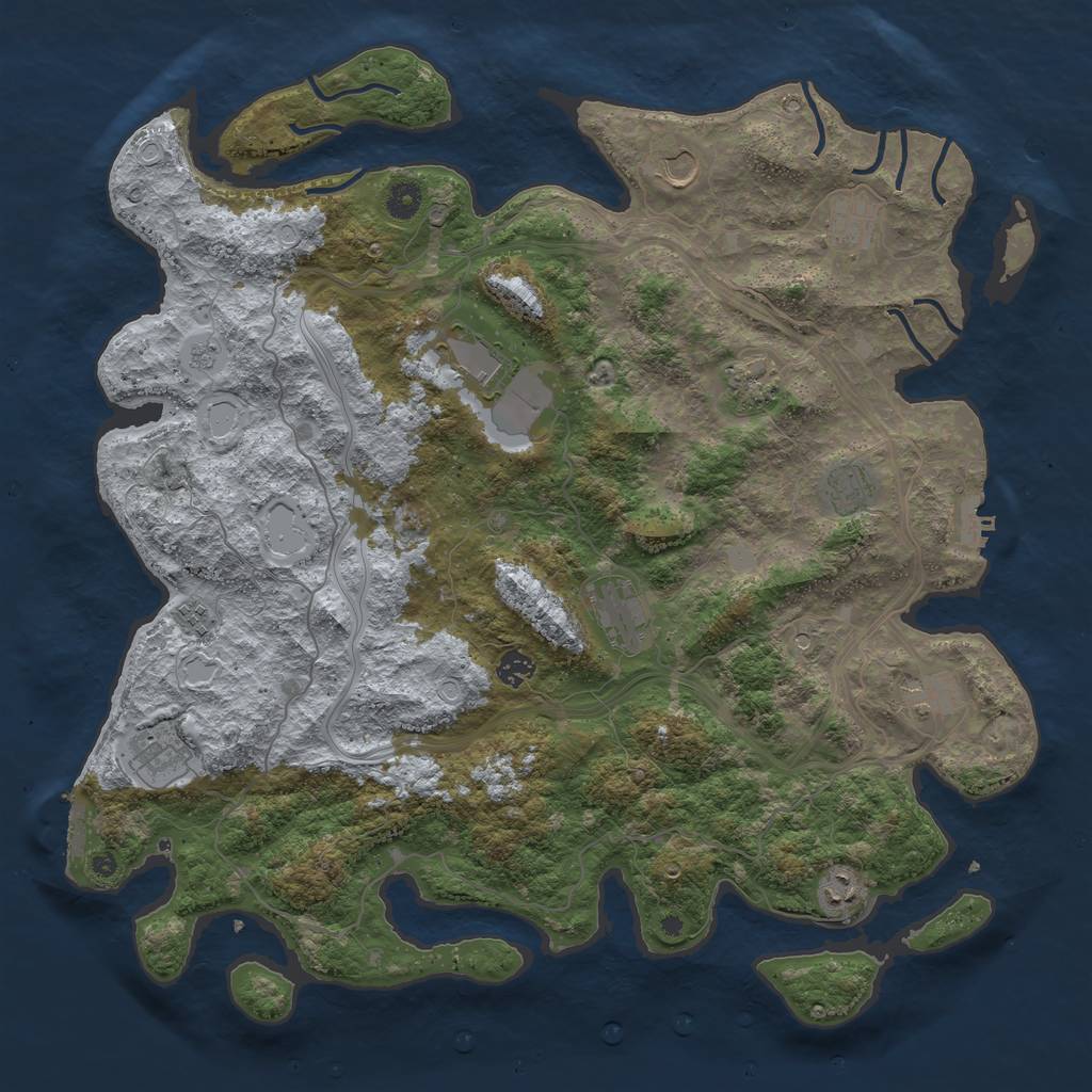 Rust Map: Procedural Map, Size: 4500, Seed: 2051819551, 18 Monuments