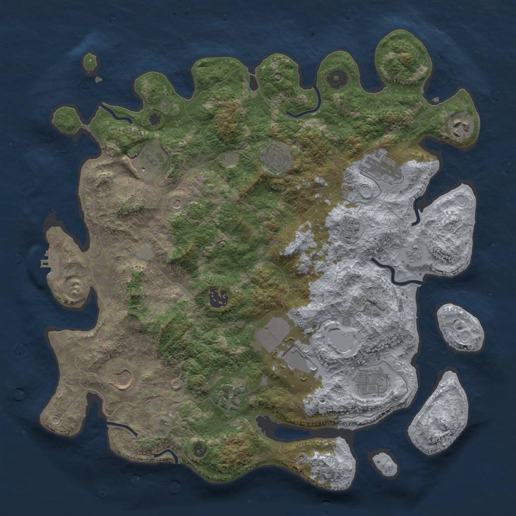 Rust Map: Procedural Map, Size: 3900, Seed: 67978, 18 Monuments