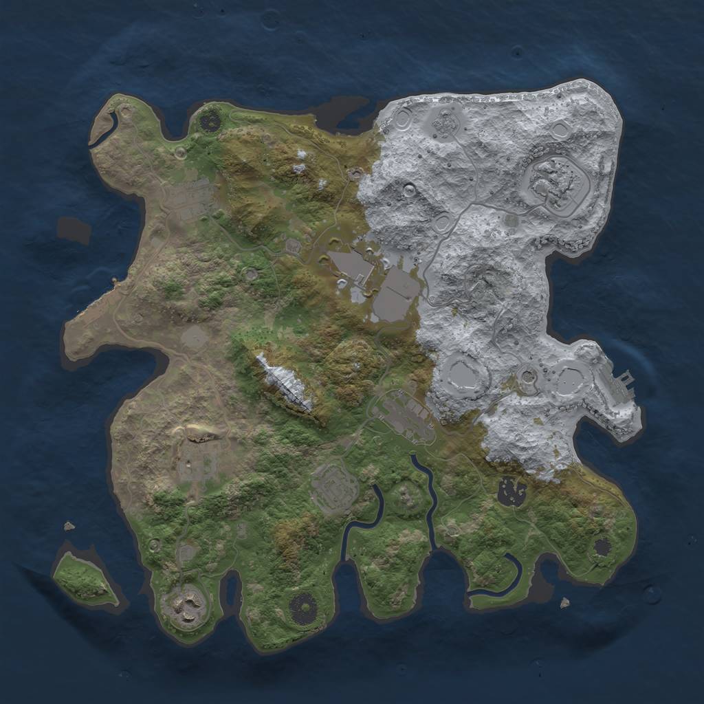 Rust Map: Procedural Map, Size: 3500, Seed: 66674555, 15 Monuments