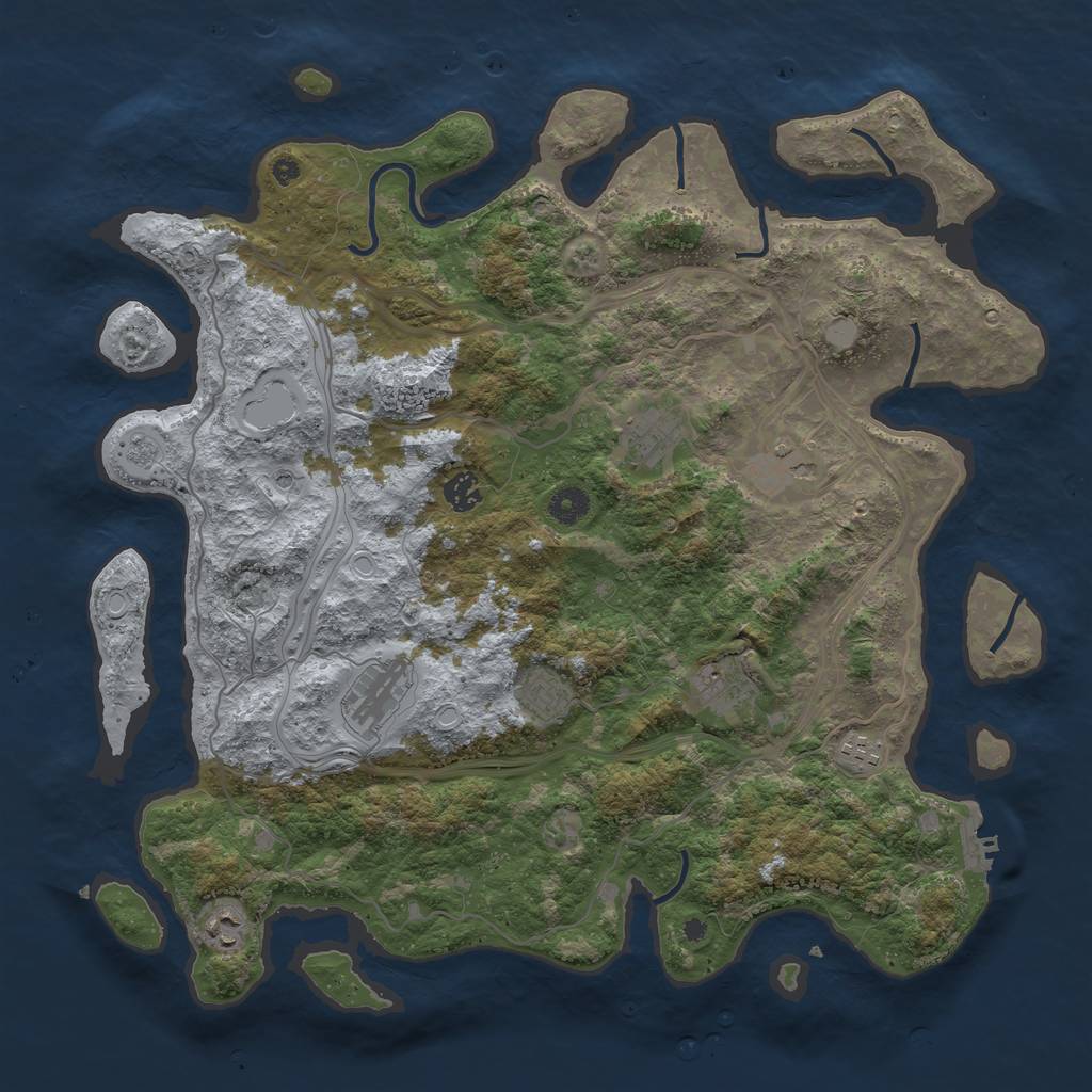 Rust Map: Procedural Map, Size: 4250, Seed: 189352055, 16 Monuments