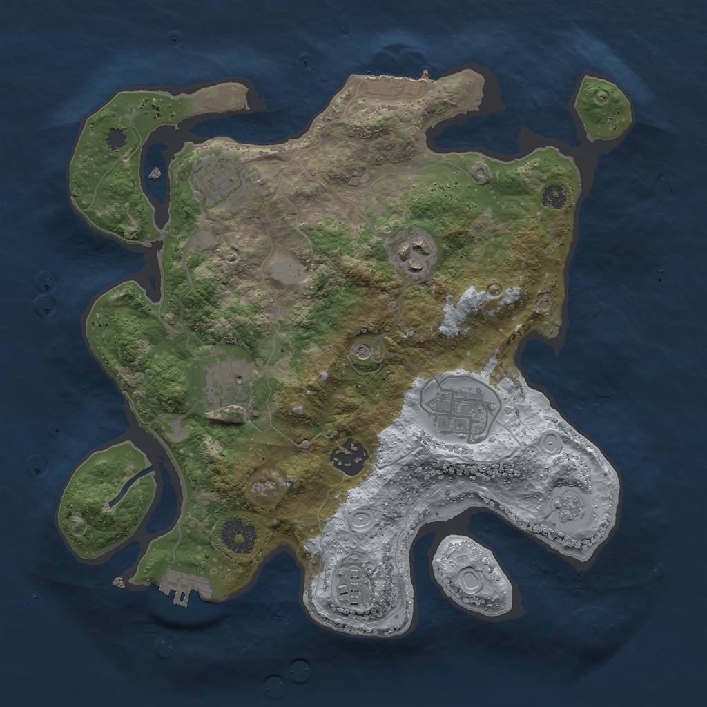 Rust Map: Procedural Map, Size: 3000, Seed: 53161412, 15 Monuments