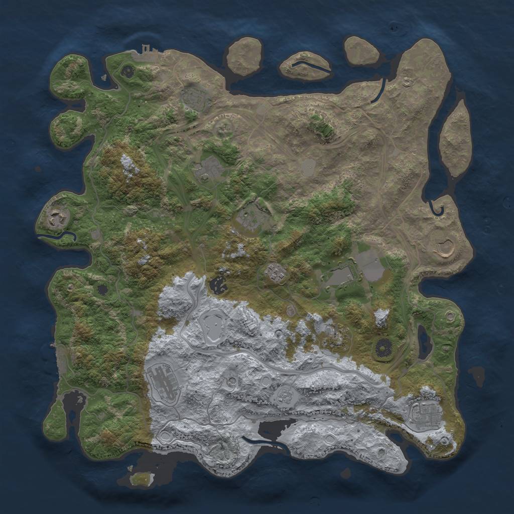 Rust Map: Procedural Map, Size: 4250, Seed: 239236672, 20 Monuments