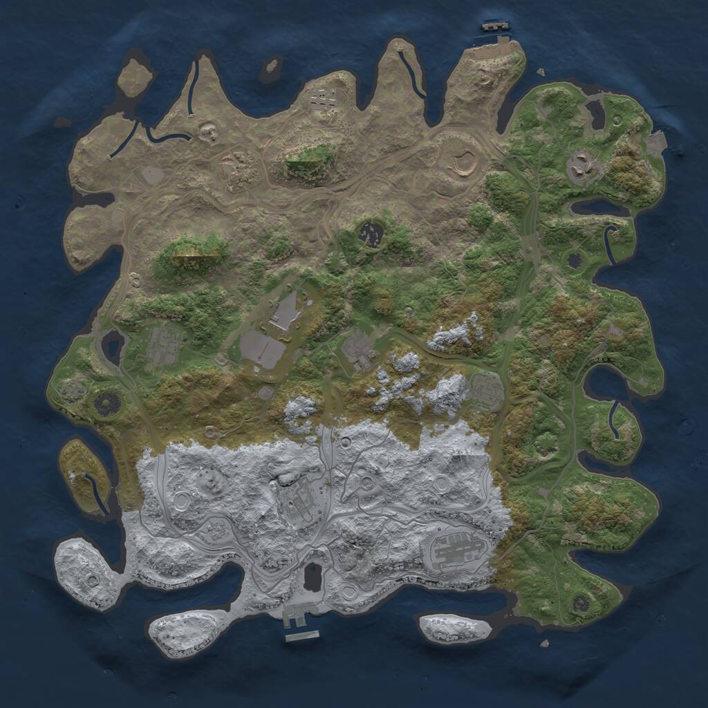 Rust Map: Procedural Map, Size: 4250, Seed: 44061534, 17 Monuments