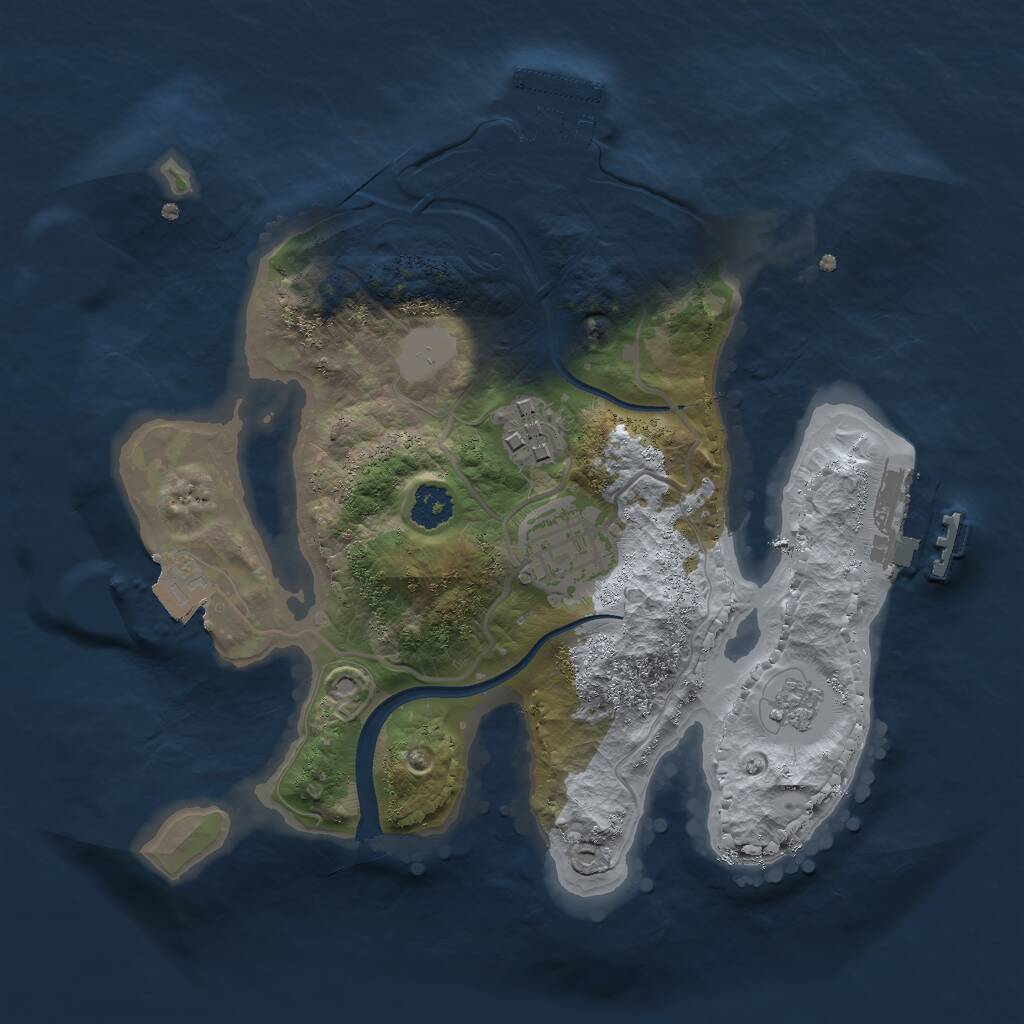 Rust Map: Procedural Map, Size: 2400, Seed: 45415564, 6 Monuments