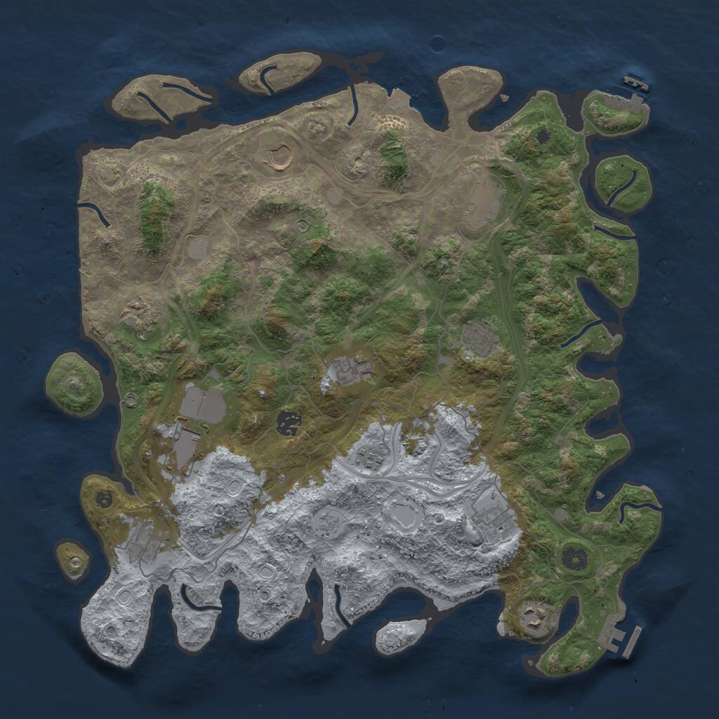 Rust Map: Procedural Map, Size: 4250, Seed: 1276755768, 17 Monuments