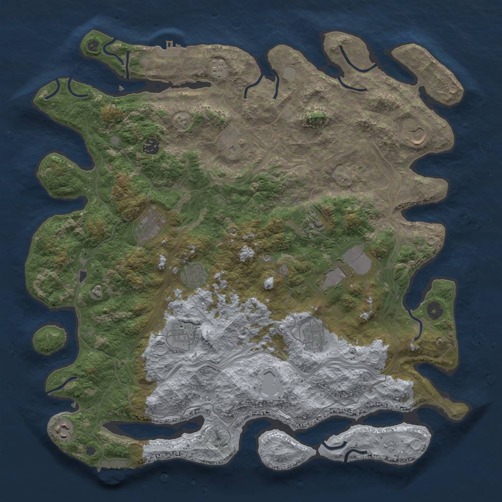 Rust Map: Procedural Map, Size: 4500, Seed: 17092732, 20 Monuments