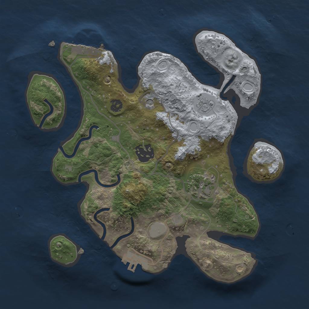 Rust Map: Procedural Map, Size: 2500, Seed: 7788554, 11 Monuments