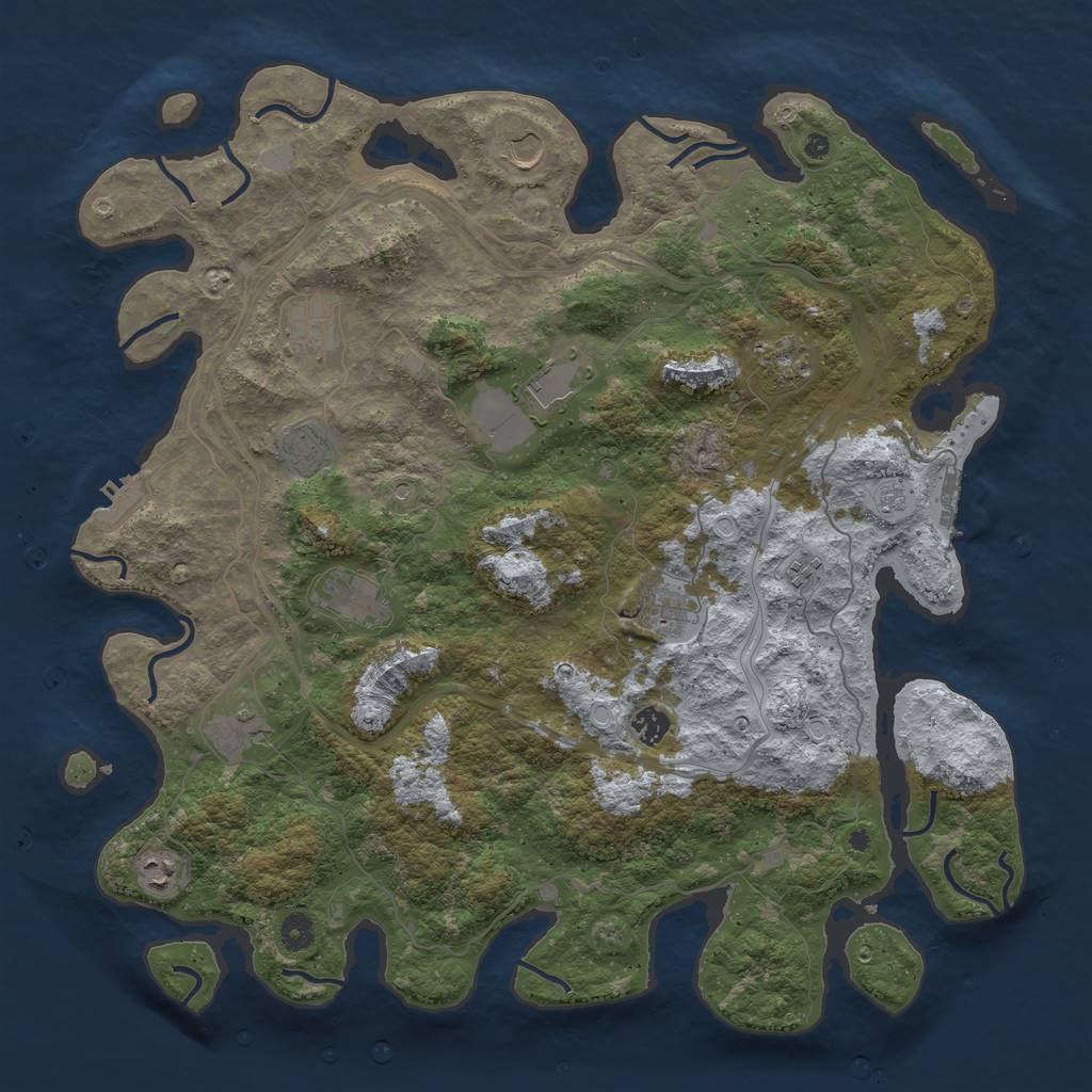 Rust Map: Procedural Map, Size: 4500, Seed: 602769294, 20 Monuments