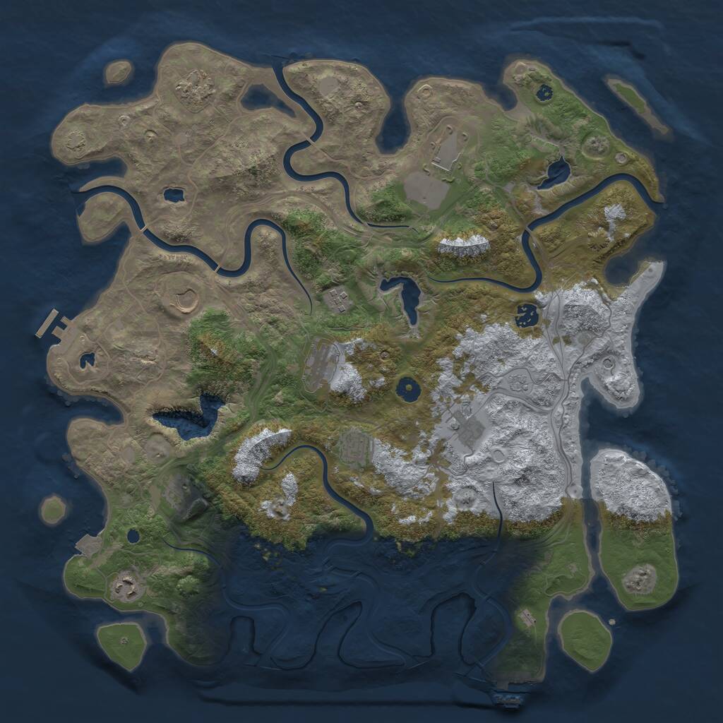 Rust Map: Procedural Map, Size: 4500, Seed: 602769294, 16 Monuments