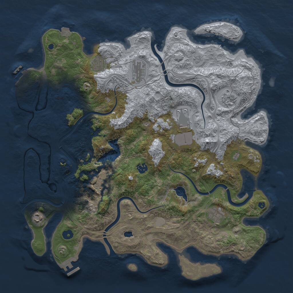 Rust Map: Procedural Map, Size: 4250, Seed: 1243491167, 15 Monuments