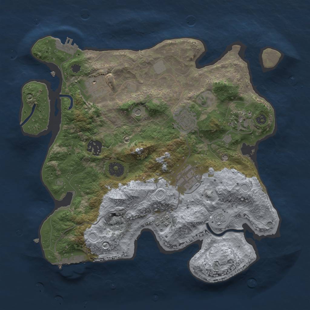 Rust Map: Procedural Map, Size: 3000, Seed: 814863553, 15 Monuments