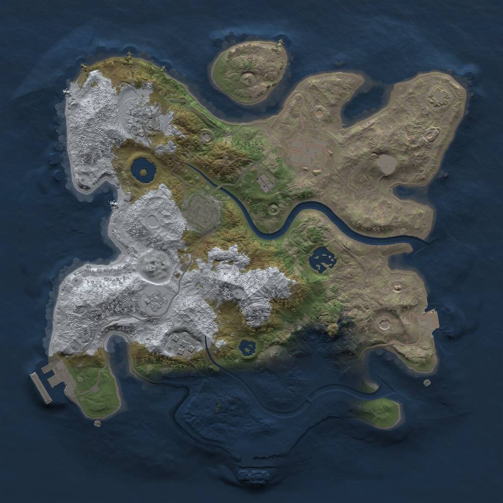 Rust Map: Procedural Map, Size: 3000, Seed: 306870936, 11 Monuments